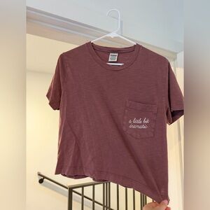 PINK Victoria's Secret Mauve Crop Pocket Tee